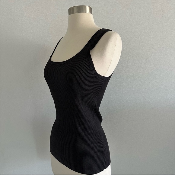 Vintage DKNY 100% Silk Ribbed Tank Top Black M - Picture 5 of 7